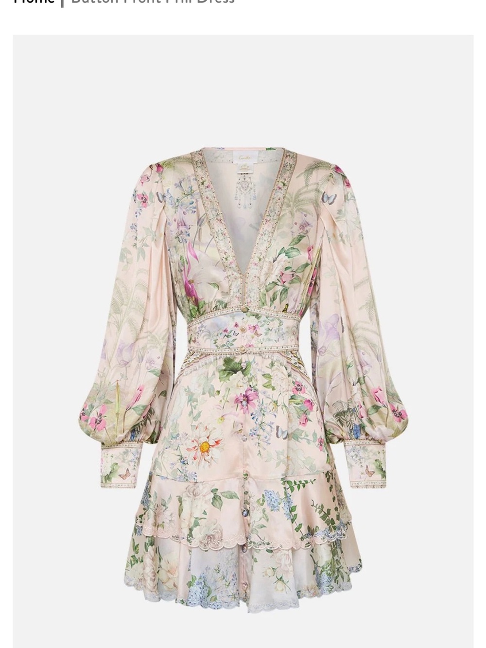 Camilla Pastel Floral-Print Blouse in Blush and Sage